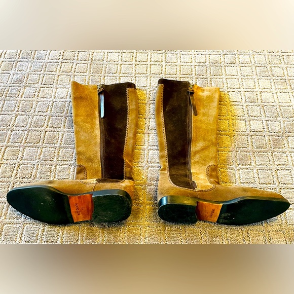 Hogan light/dark brown suede leather women's boots (size 10) - Picture 1 of 4